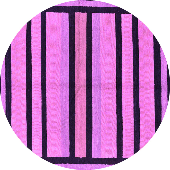 Round Machine Washable Abstract Purple Modern Area Rugs, wshabs214pur