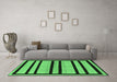 Machine Washable Abstract Emerald Green Modern Area Rugs in a Living Room,, wshabs214emgrn