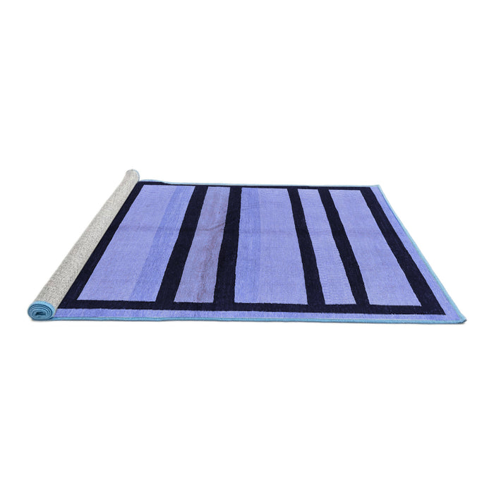 Sideview of Machine Washable Abstract Blue Modern Rug, wshabs214blu