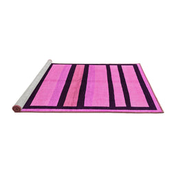 Sideview of Machine Washable Abstract Pink Modern Rug, wshabs214pnk
