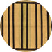 Round Machine Washable Abstract Brown Modern Rug, wshabs214brn