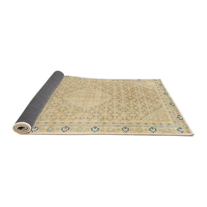 Sideview of Abstract Brown Gold Modern Rug, abs2150