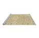 Sideview of Machine Washable Abstract Brown Gold Rug, wshabs2150