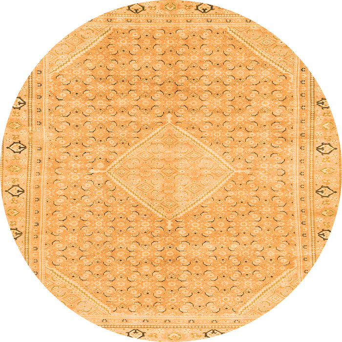 Round Abstract Orange Modern Rug, abs2150org
