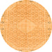 Round Abstract Orange Modern Rug, abs2150org