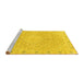 Sideview of Machine Washable Abstract Yellow Modern Rug, wshabs2150yw