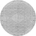 Round Machine Washable Abstract Gray Modern Rug, wshabs2150gry