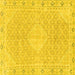 Square Machine Washable Abstract Yellow Modern Rug, wshabs2150yw