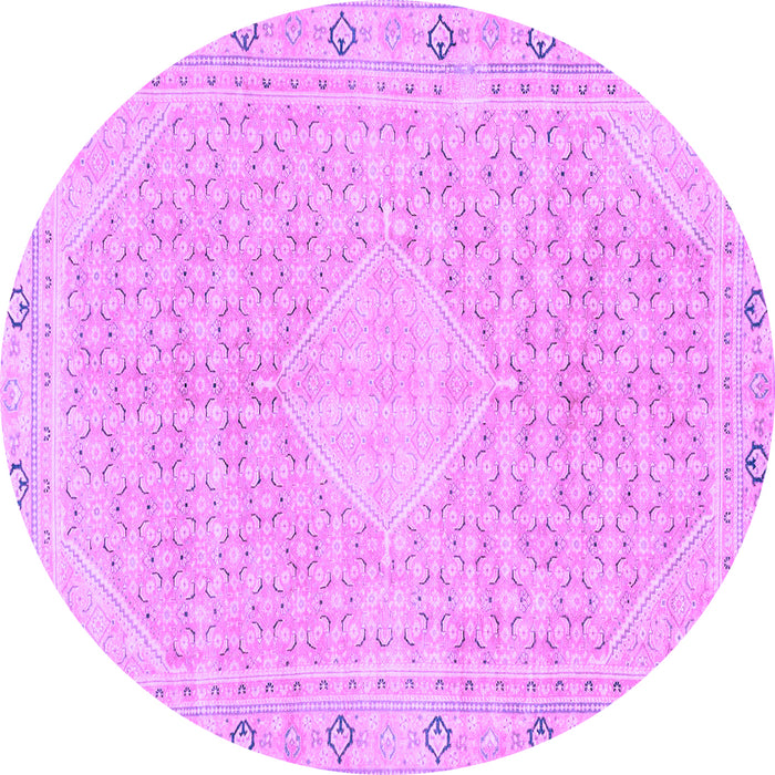 Round Machine Washable Abstract Purple Modern Area Rugs, wshabs2150pur