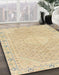 Abstract Brown Gold Modern Rug in Family Room, abs2150