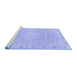 Sideview of Machine Washable Abstract Blue Modern Rug, wshabs2150blu