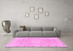 Machine Washable Abstract Pink Modern Rug in a Living Room, wshabs2150pnk