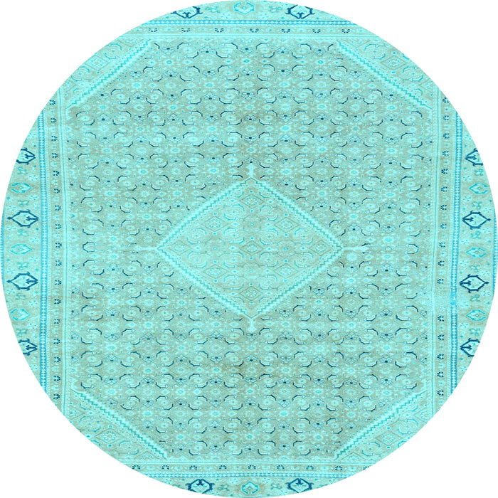 Round Abstract Light Blue Modern Rug, abs2150lblu