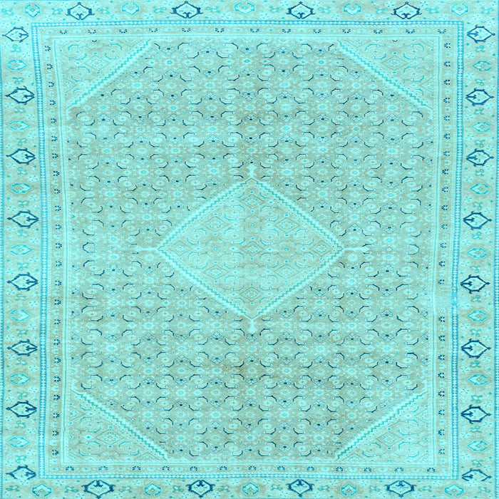 Square Machine Washable Abstract Light Blue Modern Rug, wshabs2150lblu