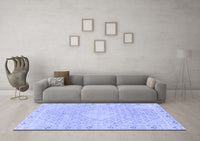 Machine Washable Abstract Blue Modern Rug, wshabs2150blu