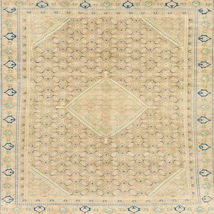 Square Abstract Brown Gold Modern Rug, abs2150