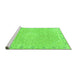 Sideview of Machine Washable Abstract Green Modern Area Rugs, wshabs2150grn