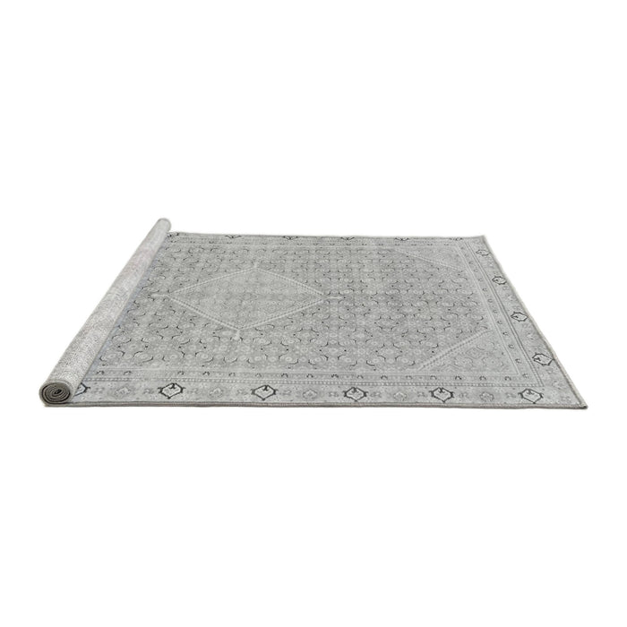 Sideview of Machine Washable Abstract Gray Modern Rug, wshabs2150gry