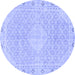 Round Abstract Blue Modern Rug, abs2150blu