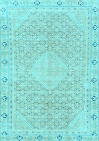 Abstract Light Blue Modern Rug, abs2150lblu