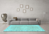 Machine Washable Abstract Light Blue Modern Rug, wshabs2150lblu