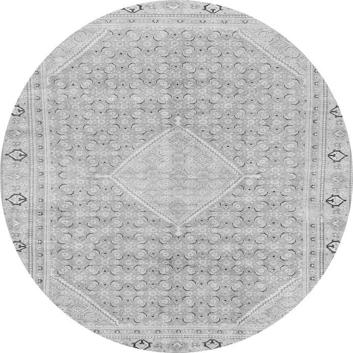 Round Abstract Gray Modern Rug, abs2150gry