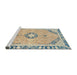 Sideview of Machine Washable Abstract Brown Rug, wshabs2151