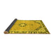 Sideview of Abstract Yellow Modern Rug, abs2151yw