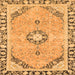 Square Machine Washable Abstract Orange Modern Area Rugs, wshabs2151org