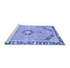 Sideview of Machine Washable Abstract Blue Modern Rug, wshabs2151blu