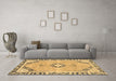 Machine Washable Abstract Brown Modern Rug in a Living Room,, wshabs2151brn