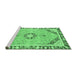 Sideview of Machine Washable Abstract Emerald Green Modern Area Rugs, wshabs2151emgrn