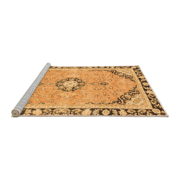 Sideview of Machine Washable Abstract Orange Modern Area Rugs, wshabs2151org