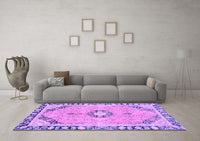 Machine Washable Abstract Purple Modern Rug, wshabs2151pur