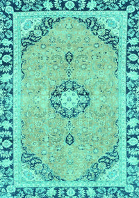 Abstract Turquoise Modern Rug, abs2151turq