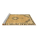 Sideview of Machine Washable Abstract Brown Modern Rug, wshabs2151brn