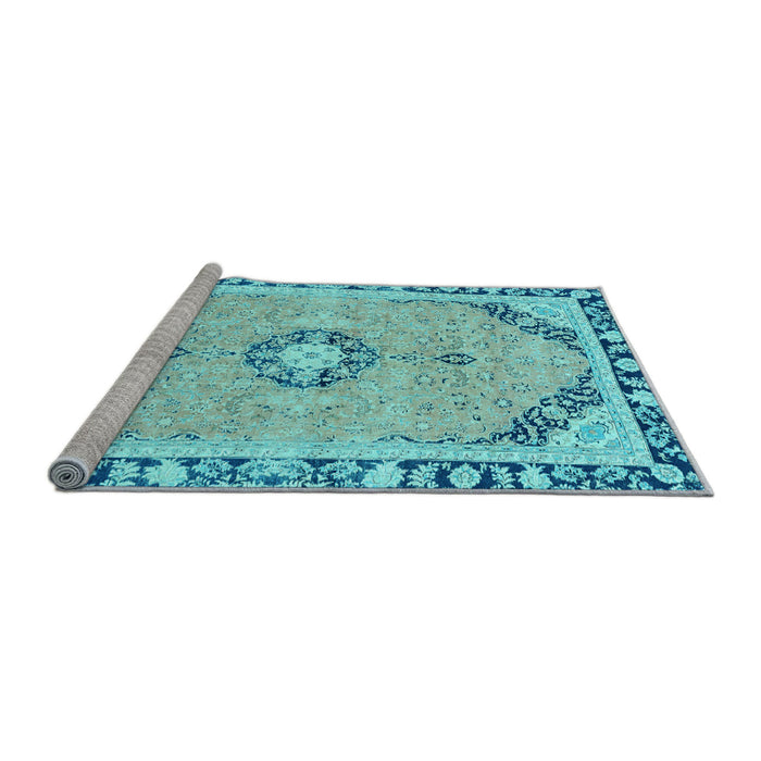 Sideview of Machine Washable Abstract Light Blue Modern Rug, wshabs2151lblu