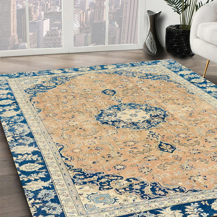 Machine Washable Abstract Brown Rug in a Family Room, wshabs2151