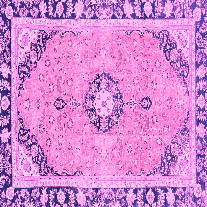 Square Machine Washable Abstract Pink Modern Rug, wshabs2151pnk