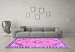 Machine Washable Abstract Pink Modern Rug in a Living Room, wshabs2151pnk