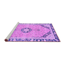 Sideview of Machine Washable Abstract Purple Modern Area Rugs, wshabs2151pur