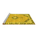 Sideview of Machine Washable Abstract Yellow Modern Rug, wshabs2151yw