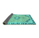 Sideview of Abstract Turquoise Modern Rug, abs2151turq