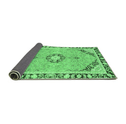 Sideview of Abstract Emerald Green Modern Rug, abs2151emgrn
