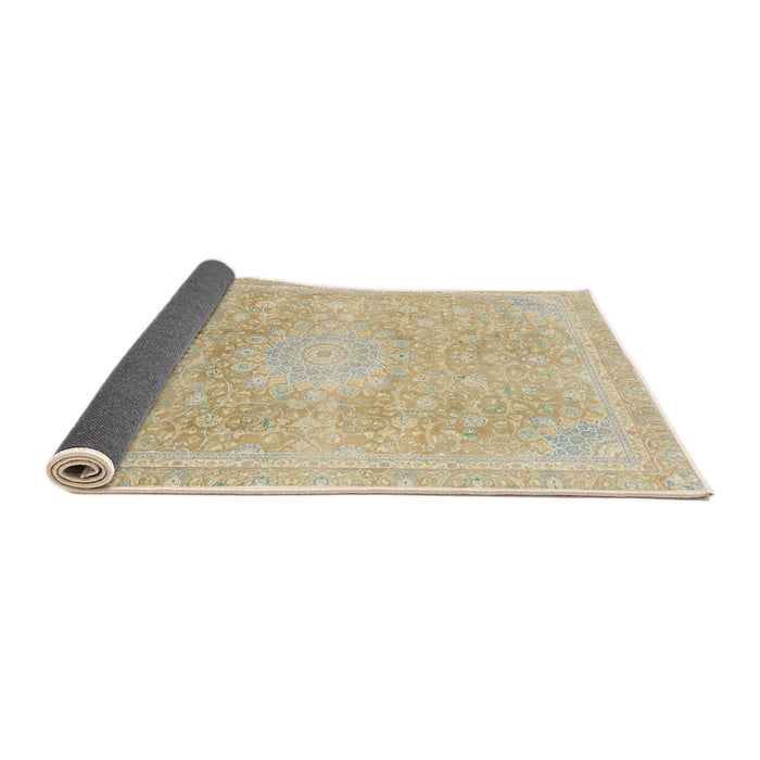 Sideview of Abstract Metallic Gold Modern Rug, abs2152