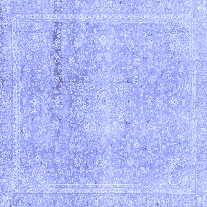 Square Machine Washable Abstract Blue Modern Rug, wshabs2152blu