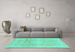 Machine Washable Abstract Turquoise Modern Area Rugs in a Living Room,, wshabs2152turq