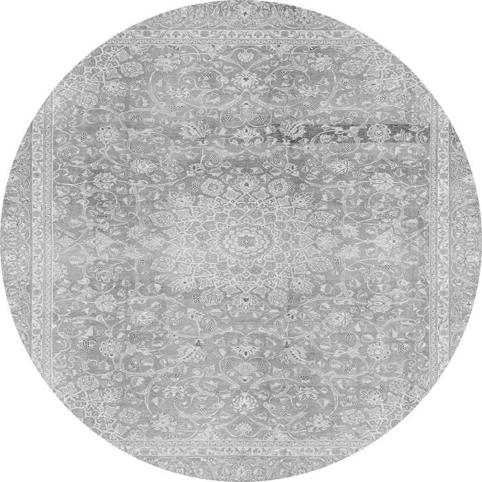 Round Machine Washable Abstract Gray Modern Rug, wshabs2152gry