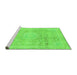 Sideview of Machine Washable Abstract Green Modern Area Rugs, wshabs2152grn