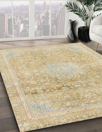 Abstract Metallic Gold Modern Rug, abs2152